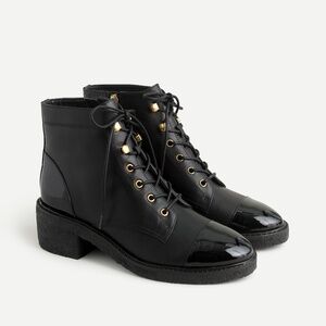 J.Crew Crepe-sole lace-up boots in leather 9.5 Black